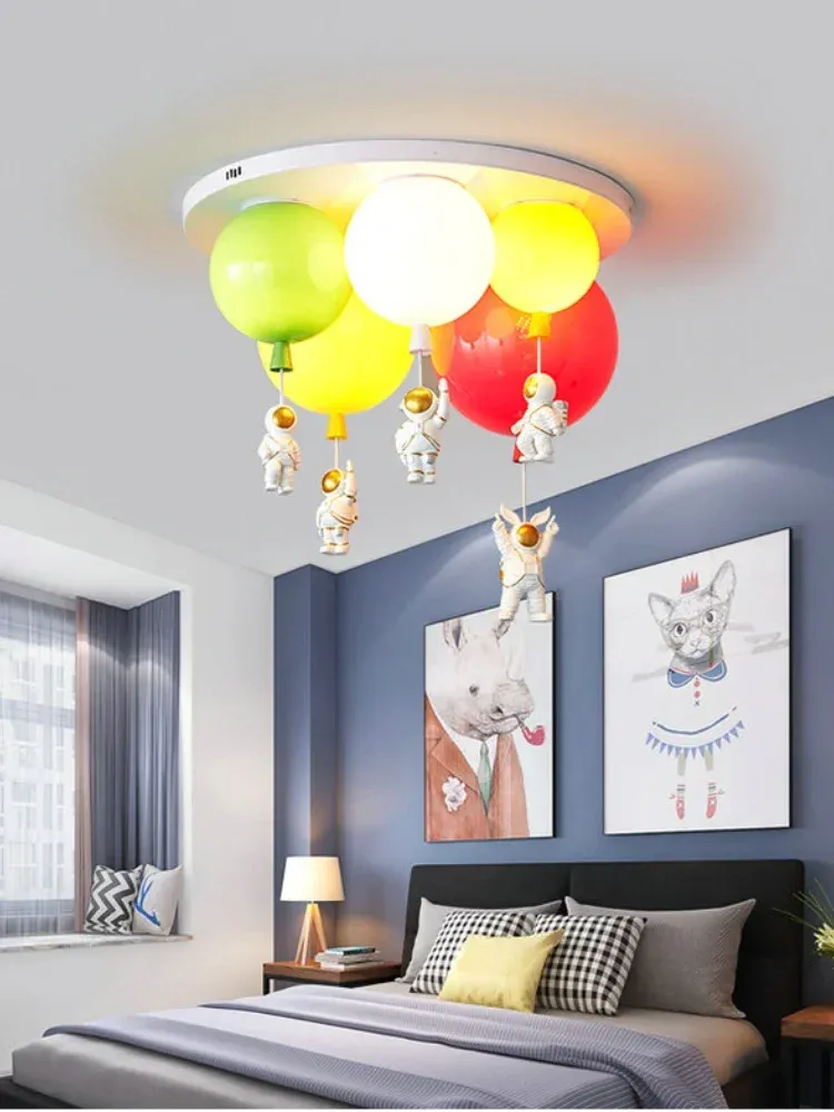 מנורת תקרה בועות אסטרונאוט ירוקה E27 לחדר ילדים