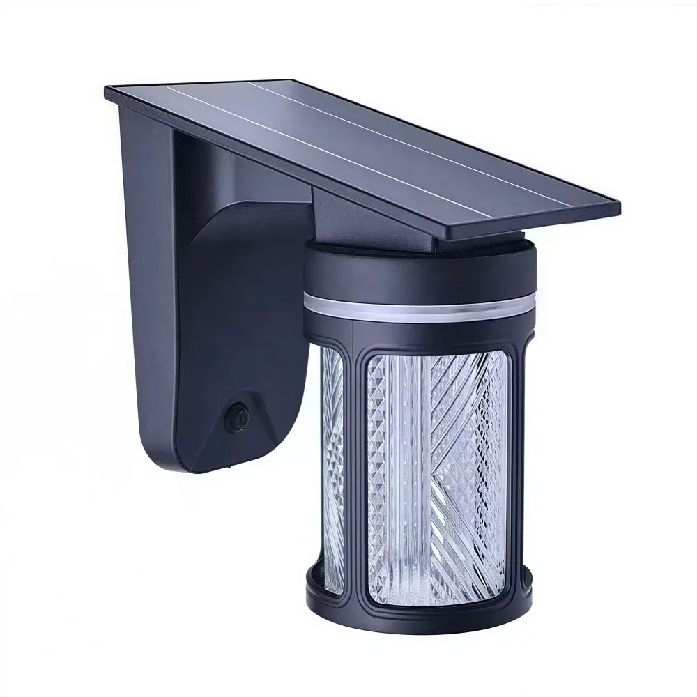 מנורת קיר סולארית עששית חוץ בשלושה גווני אור