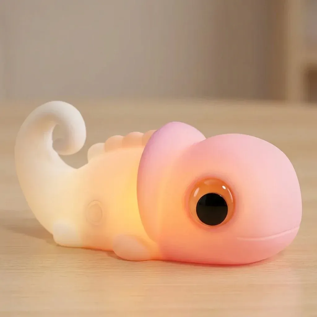 מנורת לילה זיקית סיליקון נטענת לילדים