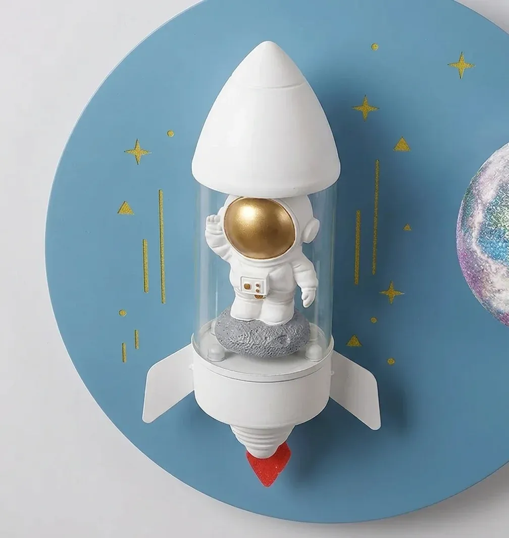 מנורת תקרה חלל קוסמונאוט עגולה לילדים