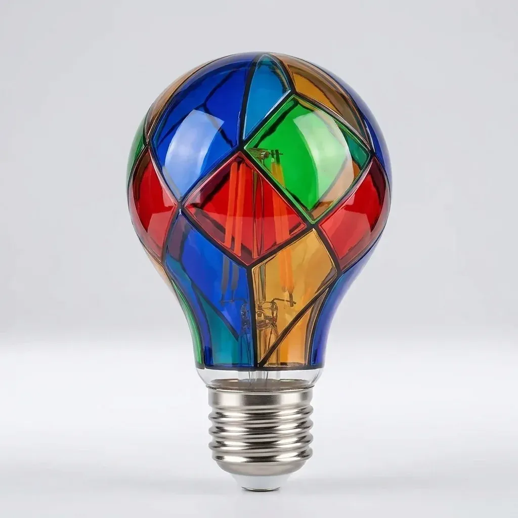 נורת ויטראז׳ צבעונית דקורטיבית עם בסיס E27