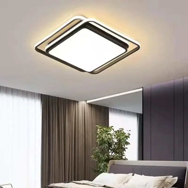 מנורת תקרה לד גאומטרית שחור זהב