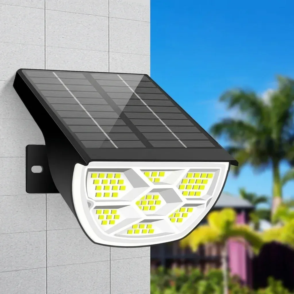 זרקור גן סולארי 68 לדים שחור