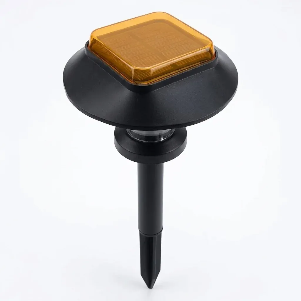 פנס שביל סולארי שחור בגוון חם