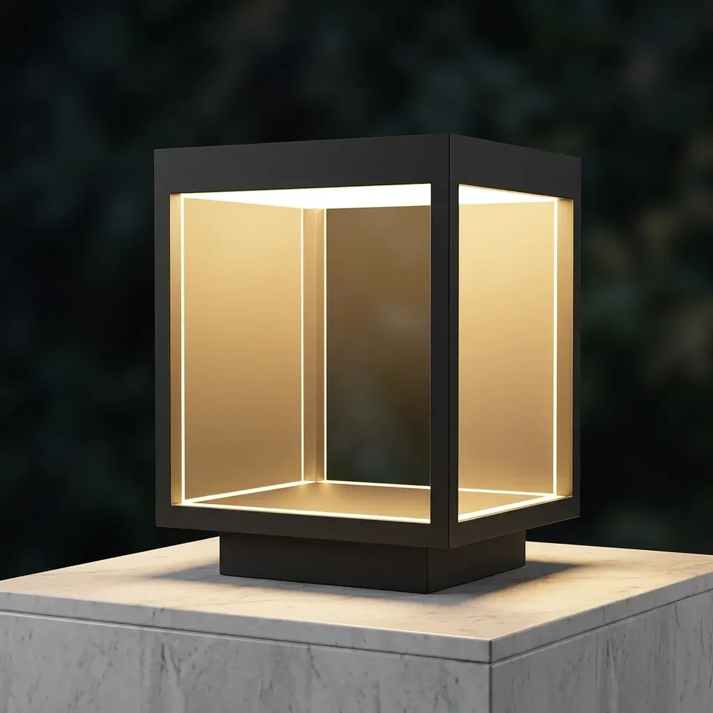 פנס עמוד חוץ מינימליסטי לד שחור