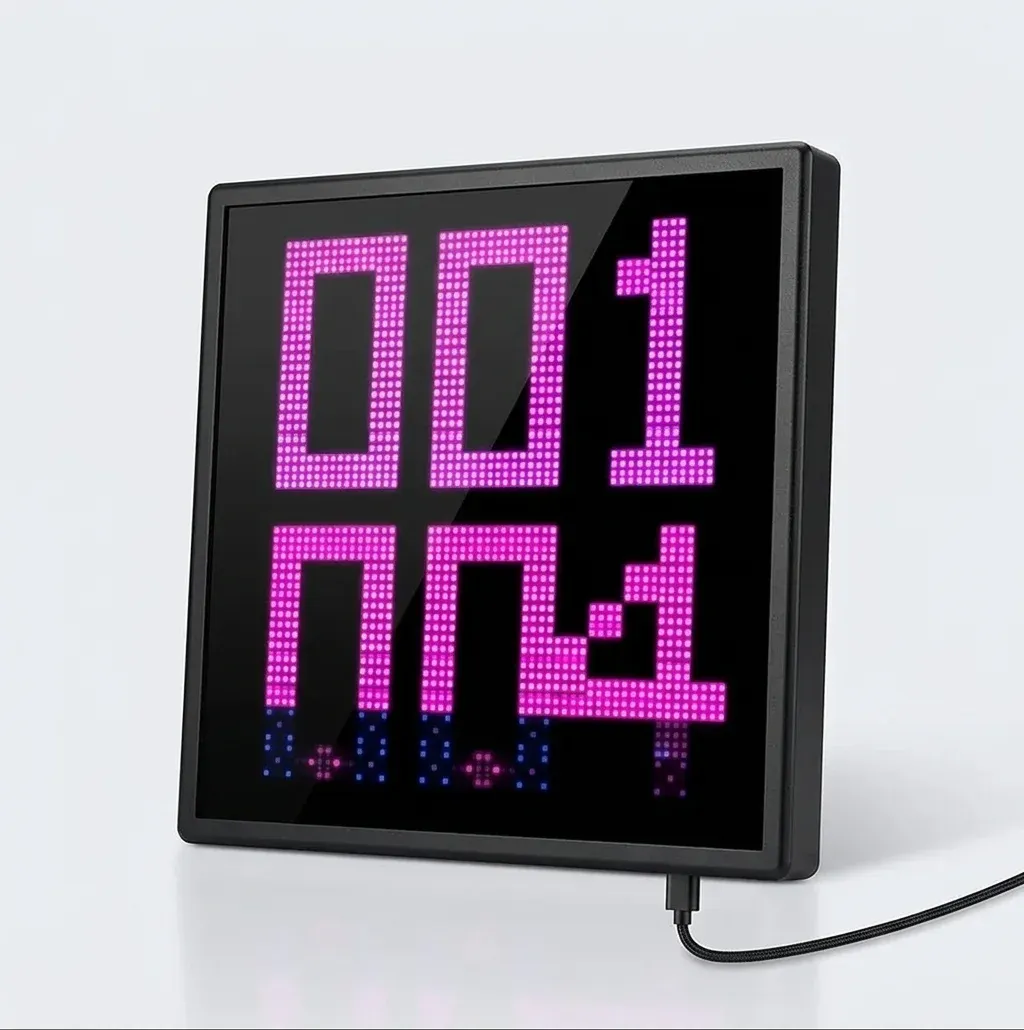 לוח פיקסלים חכם שחור עם תאורת לד