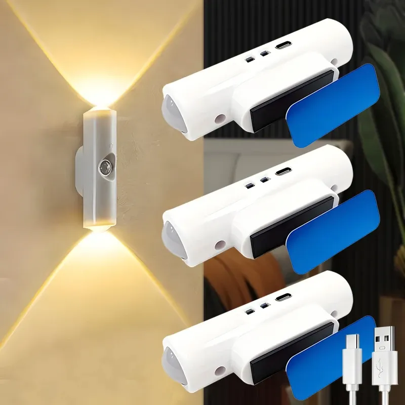 מנורת קיר מגנטית נטענת עם חיישן תנועה