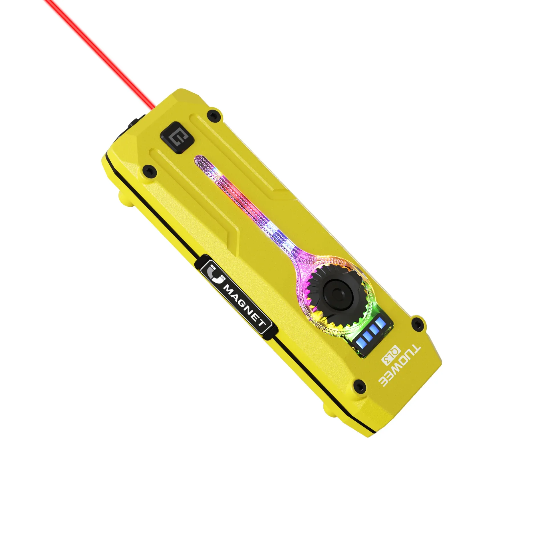 פנס כיס נטען רב מצבי עם קרן אדומה, אולטרה סגול וצבעוני