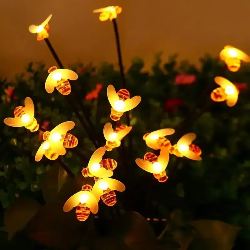 מנורת גינה סולארית דקורטיבית בדגם דבורים