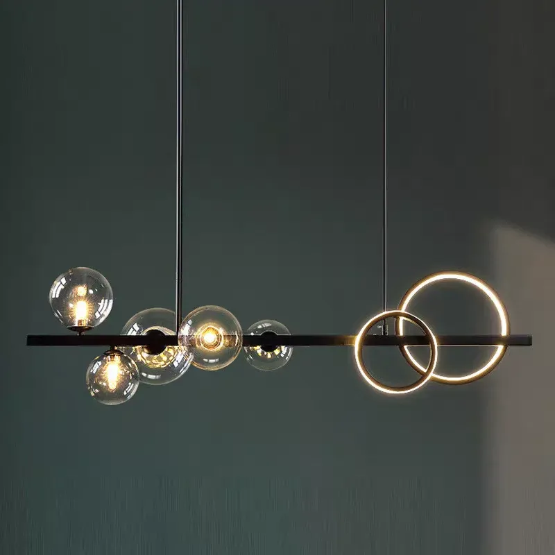 נברשת זכוכית גלילית מודרנית עם גוף ברזל