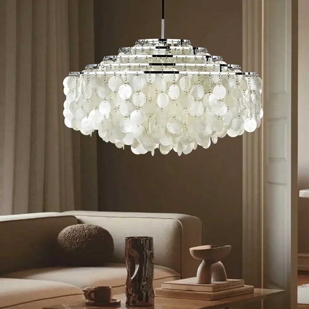 נברשת צדף וינטג׳ סקנדינבית לתקרה