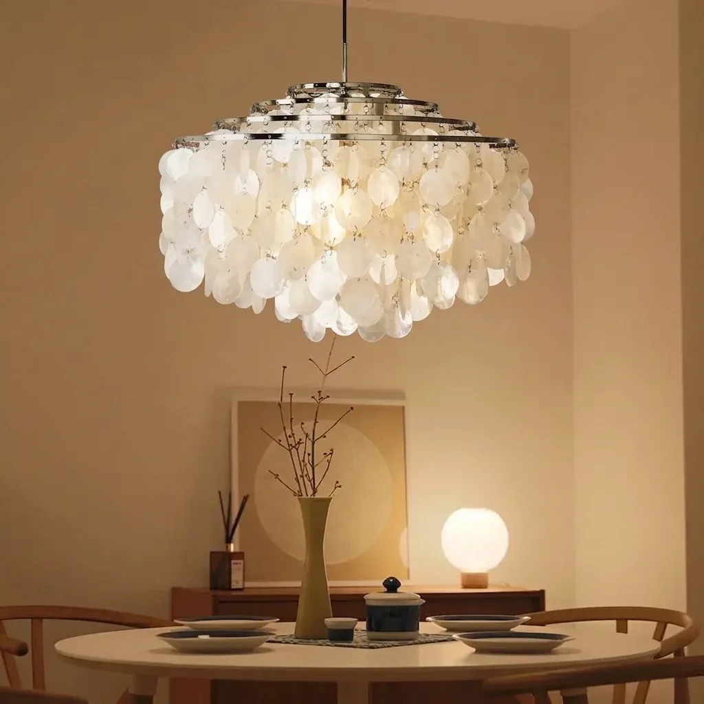 נברשת צדף וינטג׳ סקנדינבית לתקרה