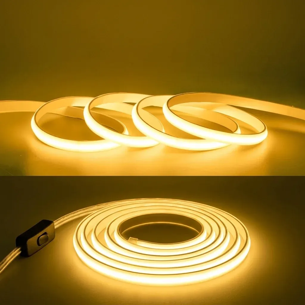 פס לד COB שקוף 220V עם מפסק