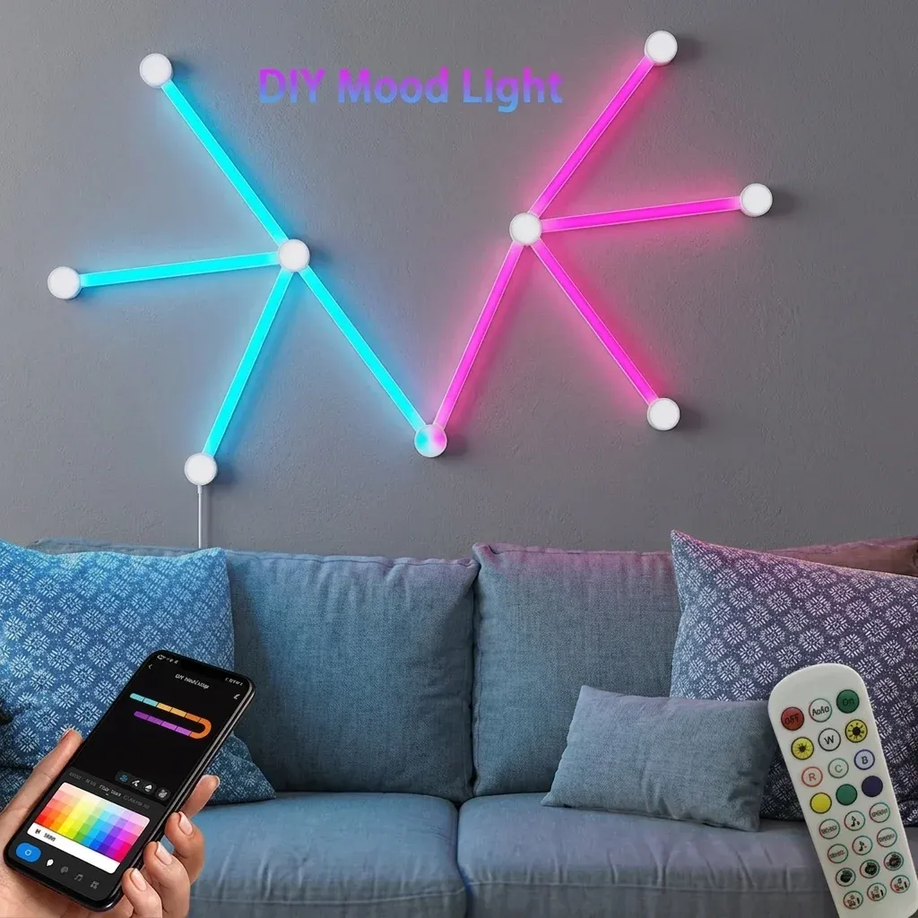 פס קיר RGB חכם בעיצוב גיאומטרי