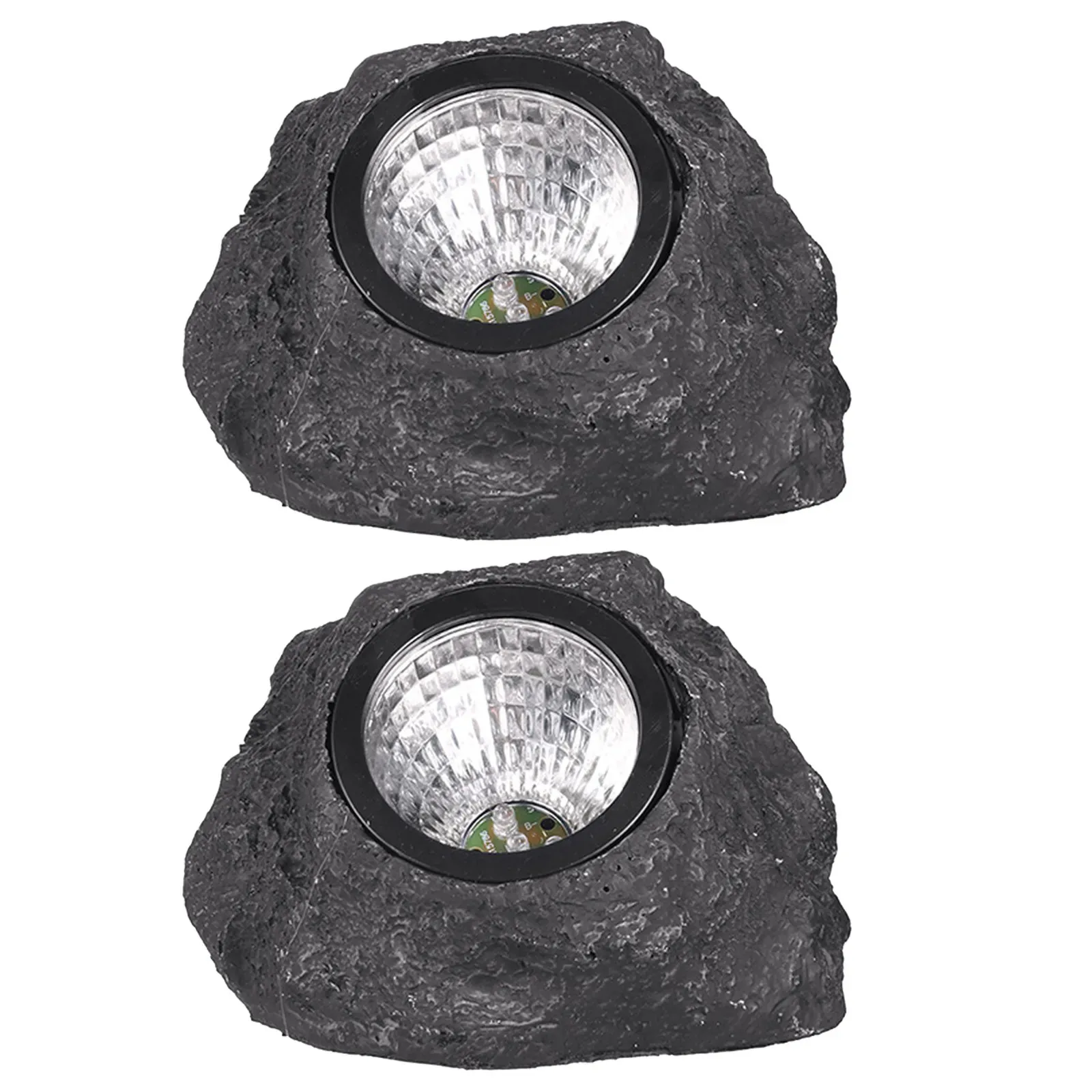 זוג אבני תאורה סולאריות לגינה