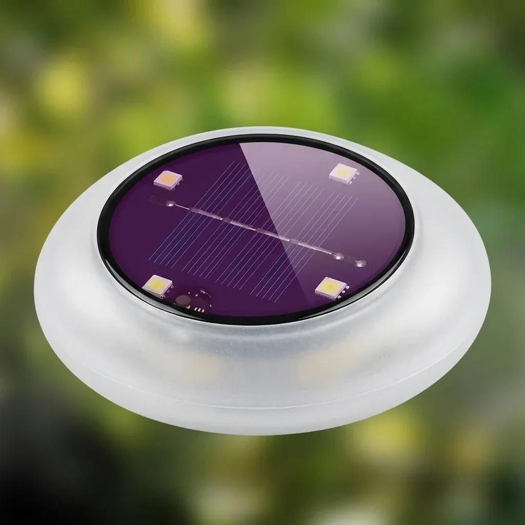 אבן תאורה סולארית לבנה לגינה