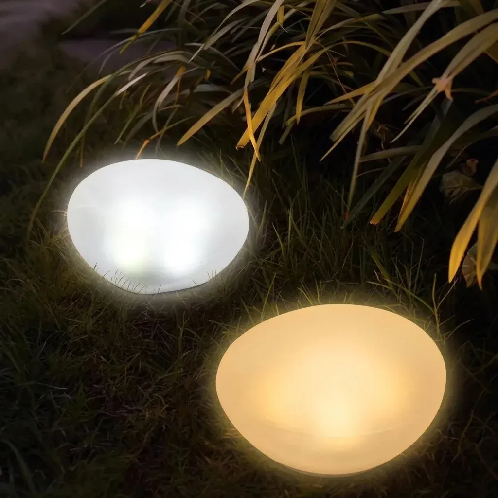 אבני תאורה סולאריות לגינה ללא מדבקות