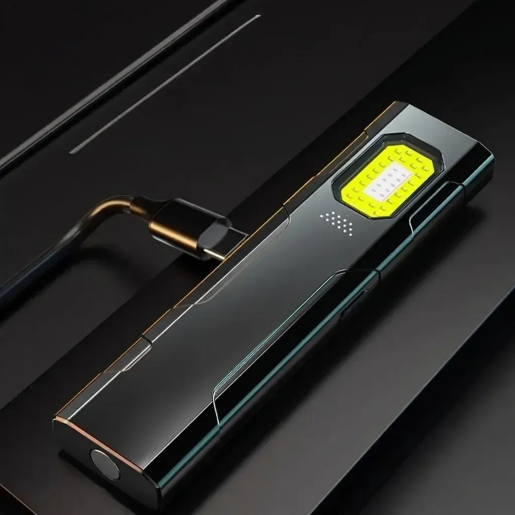 פנס מיני נטען שחור עם מגנט