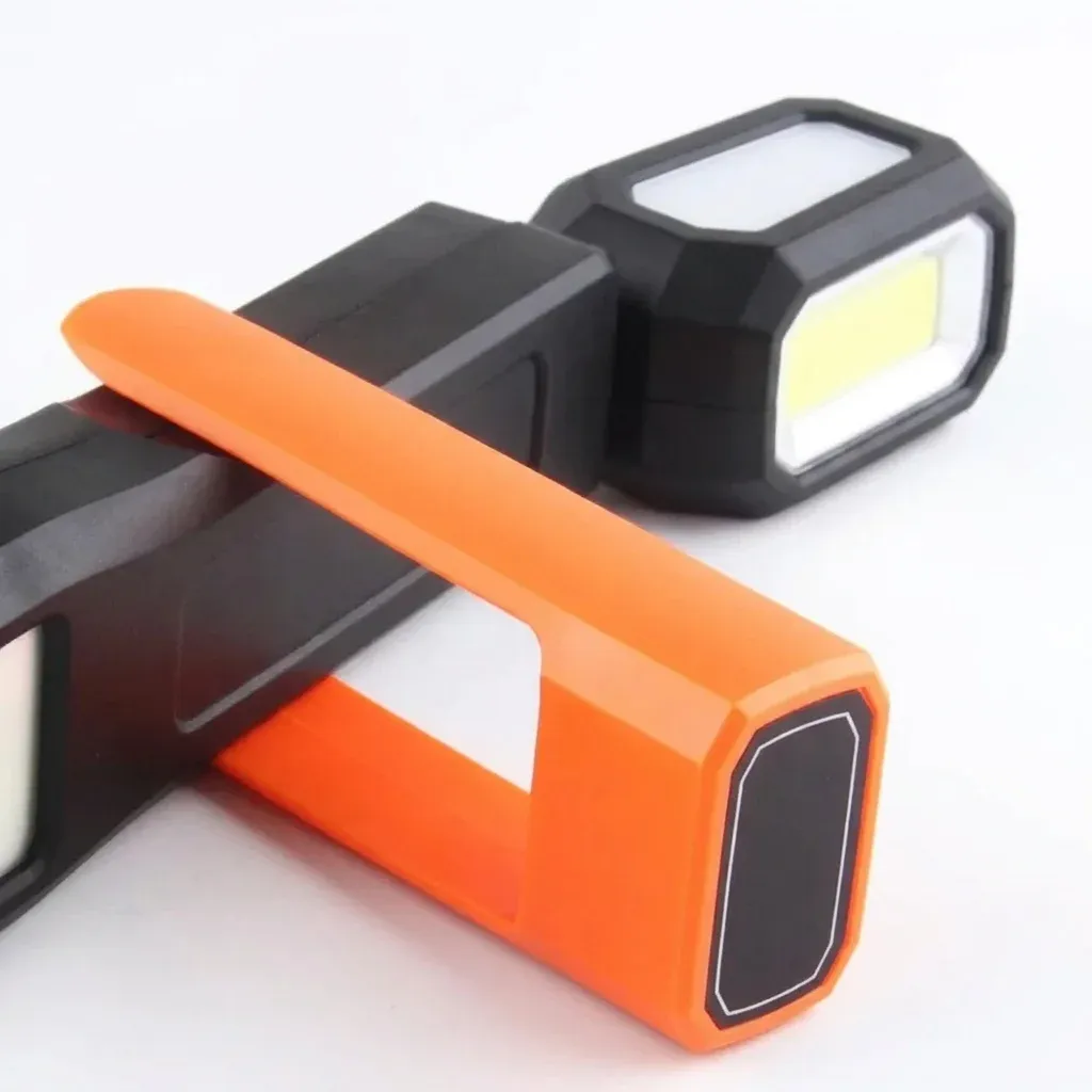 פנס עבודה נטען כתום עם מגנט וקרס