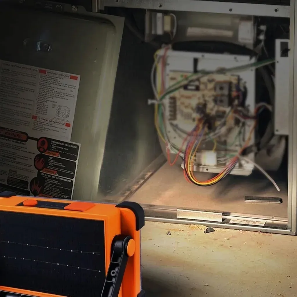 מנורת שטח סולארית ניידת כתומה