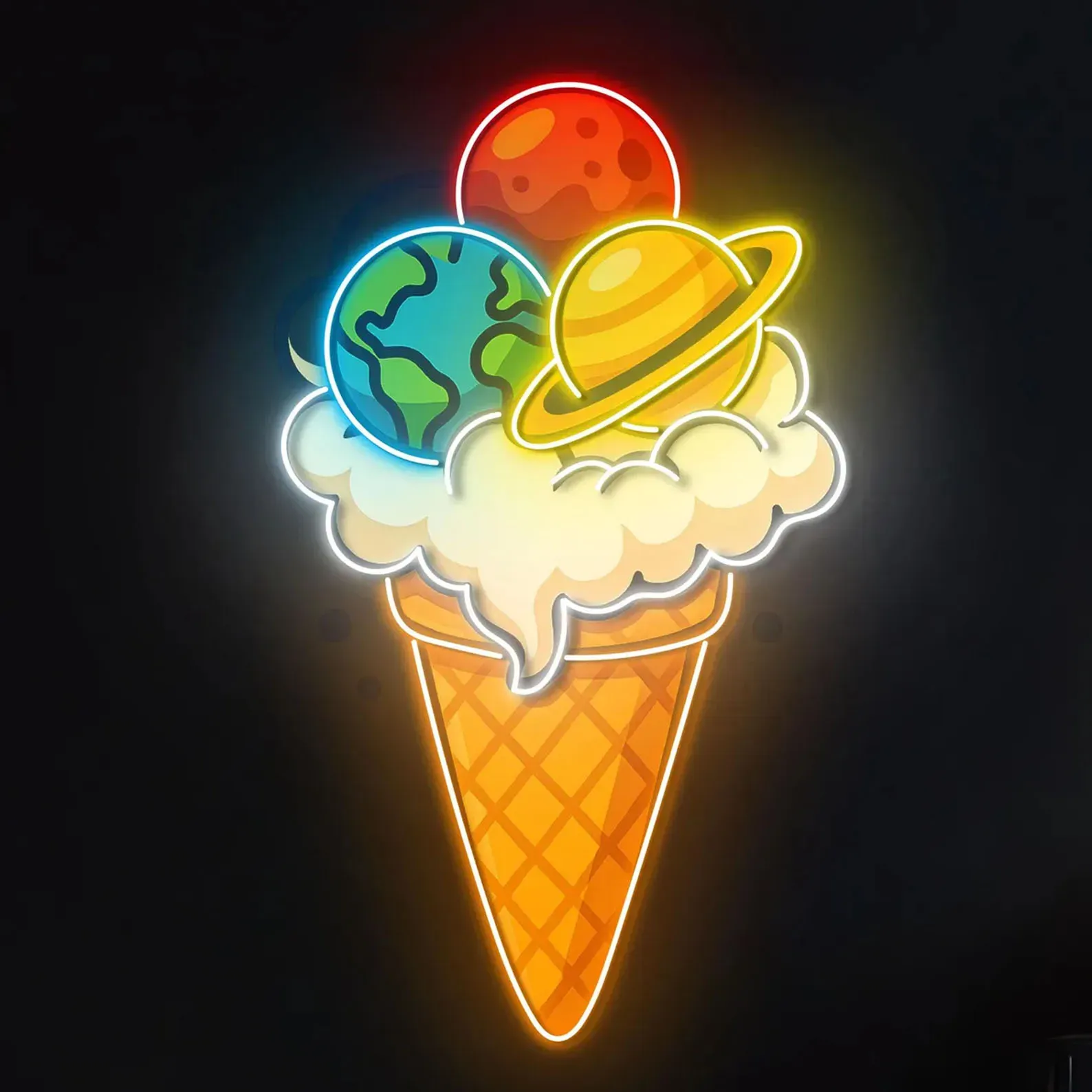 שלט ניאון גלידריה מעוצב