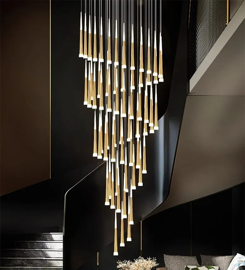 נברשת מדרגות אקרילית מודרנית עם עמעום ושלט