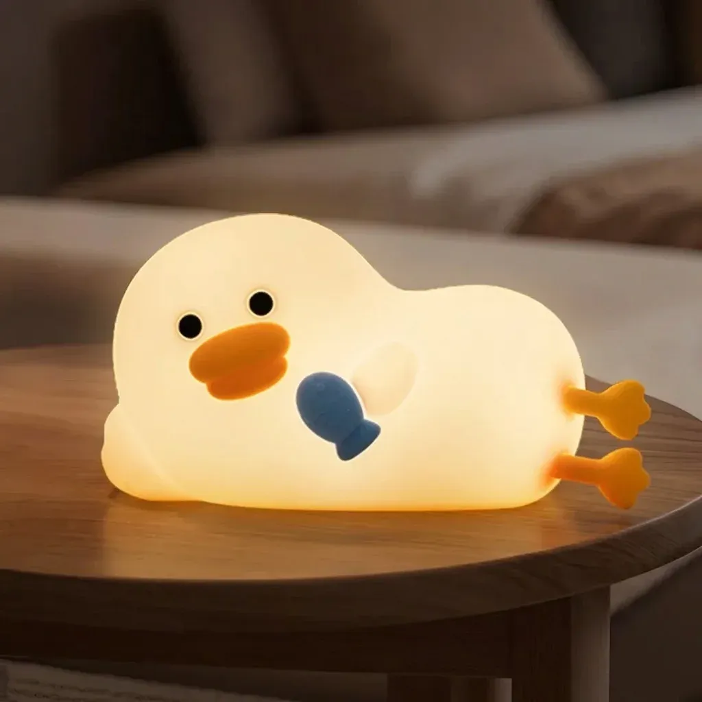 מנורת לילה ברווזית מסיליקון עם תאורה