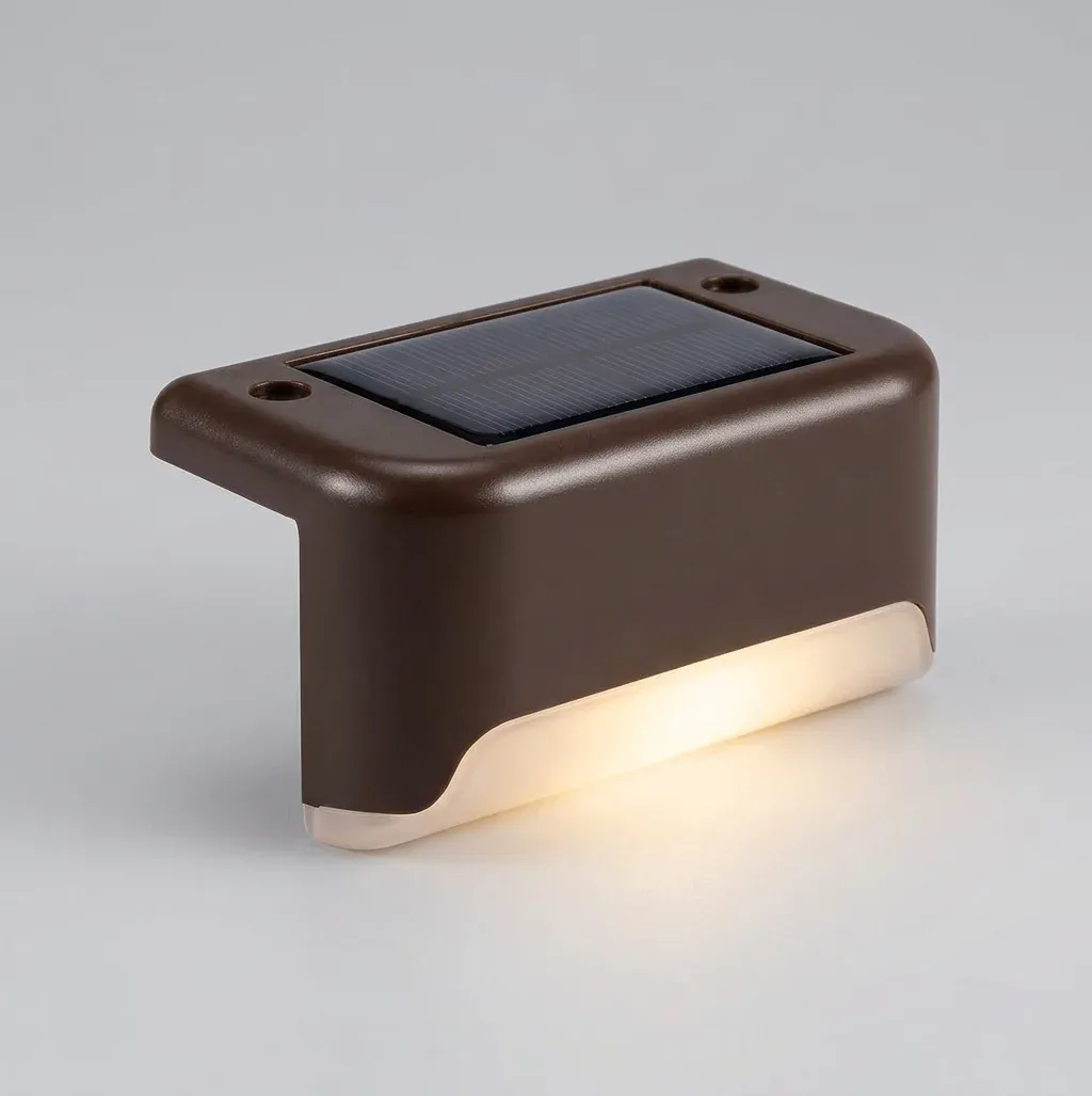 מנורת מדרגה סולארית חומה אטומה לגדר