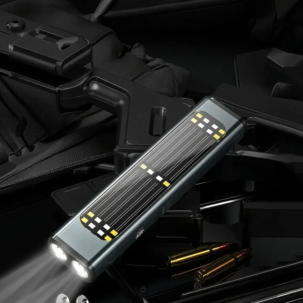 פנס עבודה נטען מאלומיניום עם פאנל סולארי