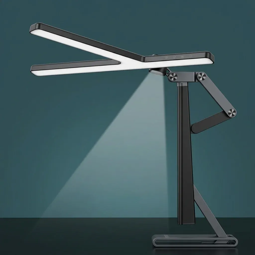 מנורת מסך חכמה שחורה עם זרוע מתכווננת