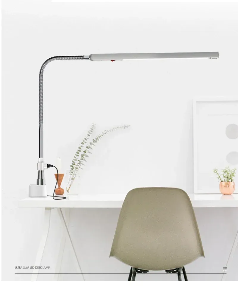 מנורת קליפ אלומיניום מתכווננת לעמדת עבודה