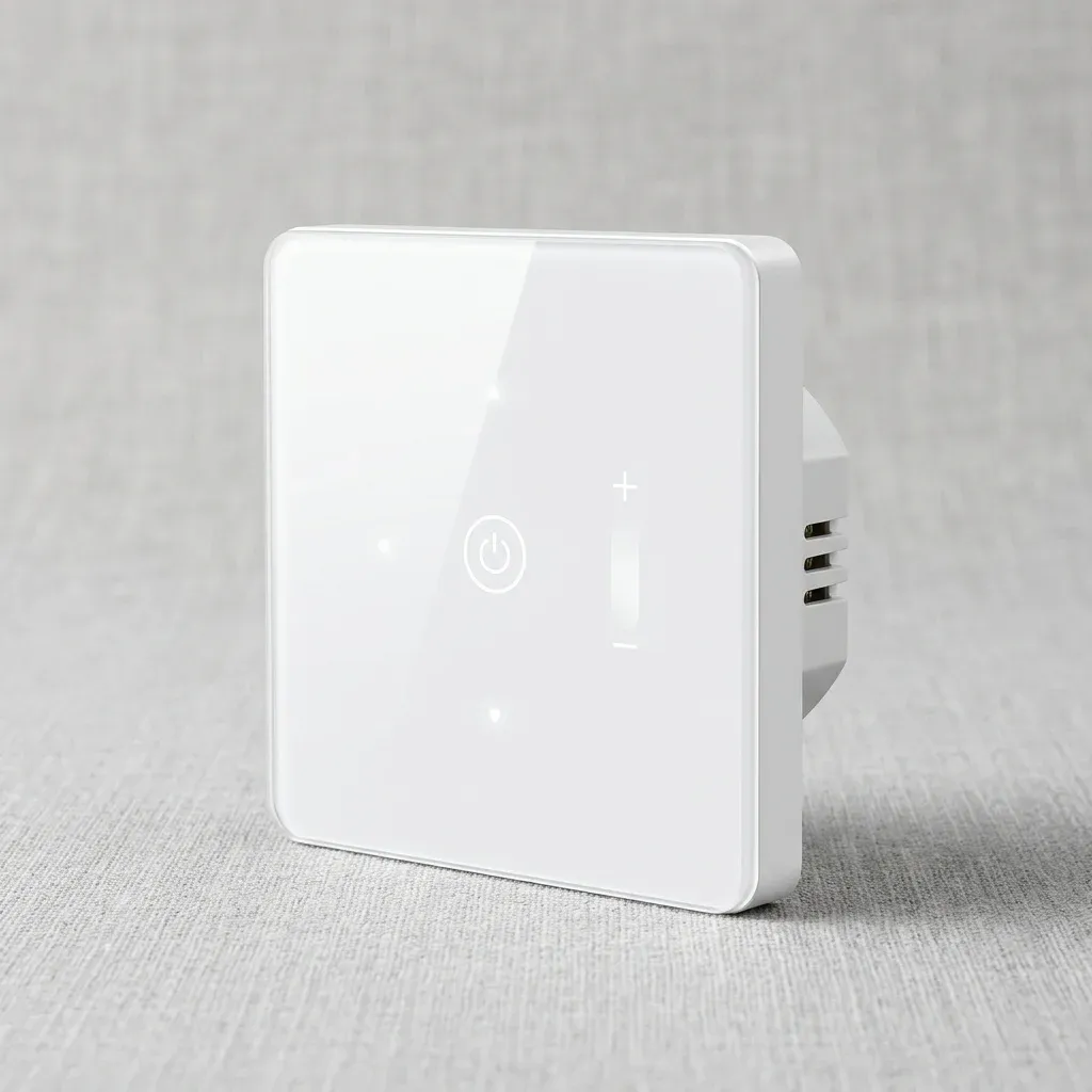 מתג דימר חכם לבן נקי לצילום מוצר