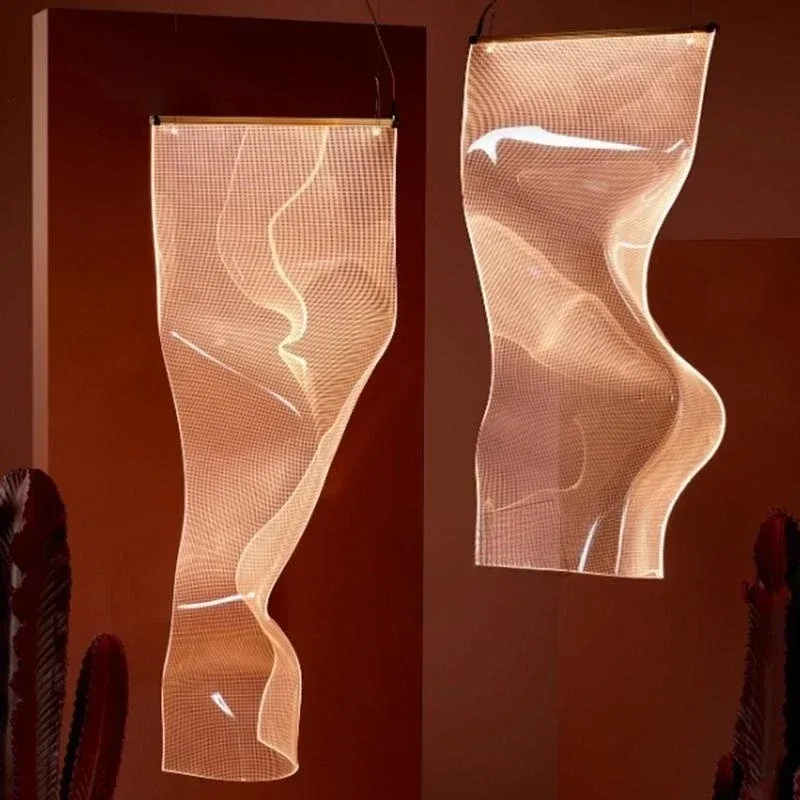 נברשת אקרילית גלית בסגנון נורדי מודרני