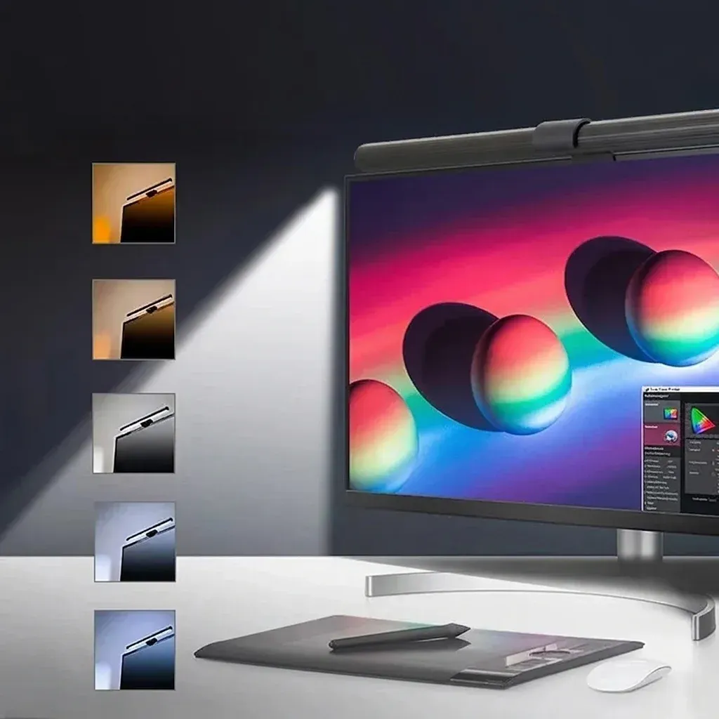 פס תאורה שחור למסך מחשב