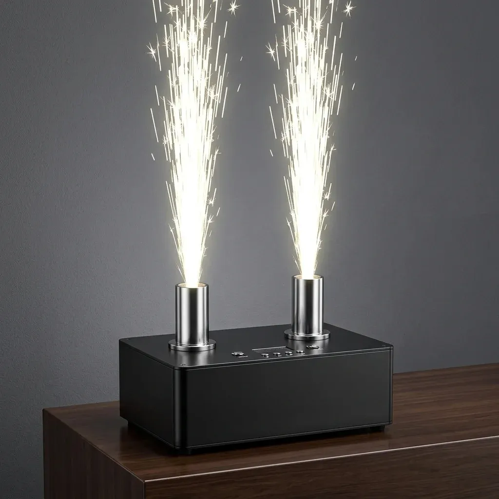 מכונת ניצוצות במה כפולה שחורה נקייה