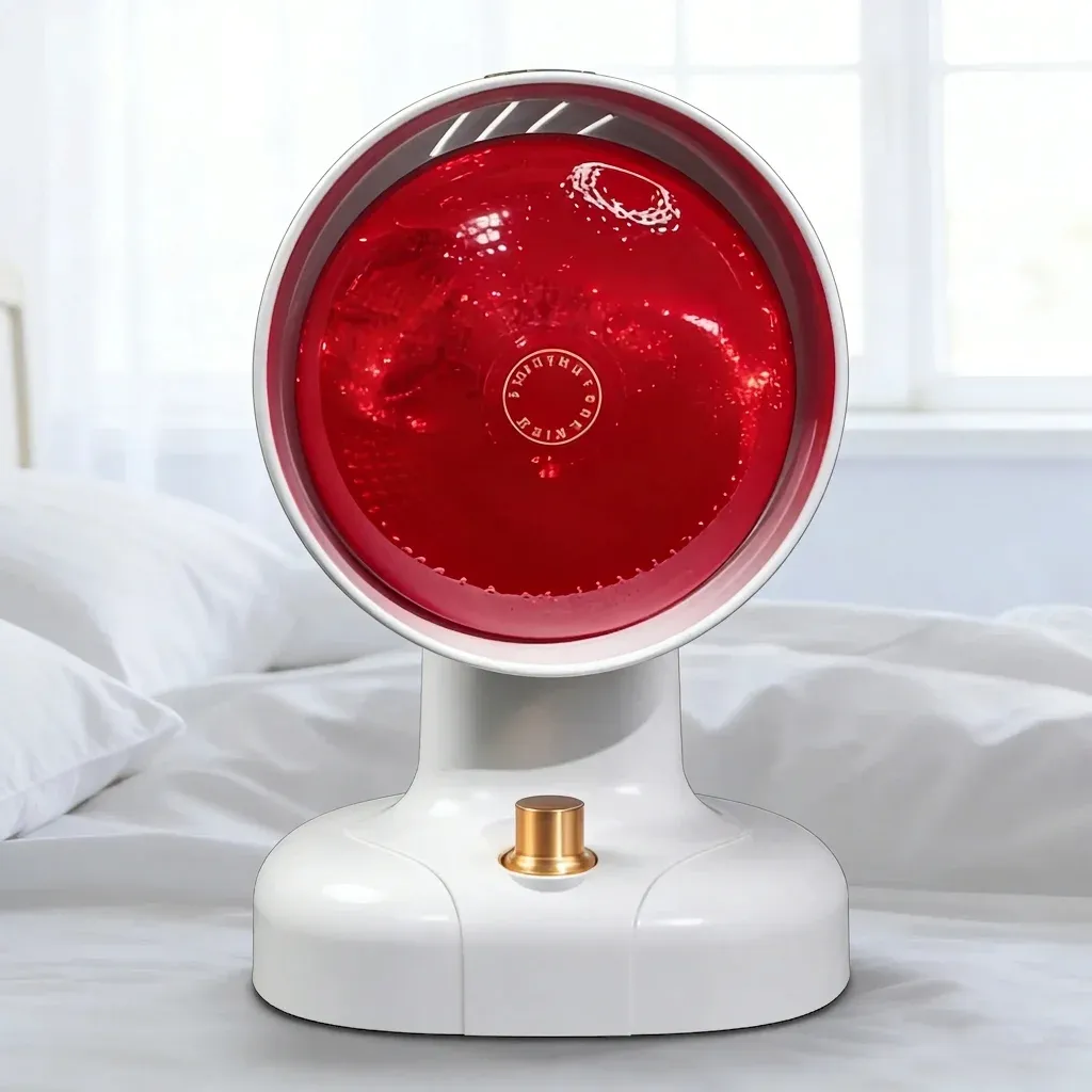 מנורת אינפרא אדום טיפולית אדומה ולבנה