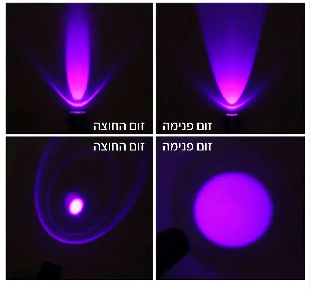 פנס אולטרה סגול קומפקטי 395 ננומטר