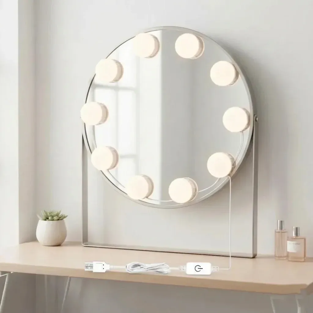 מראת איפור מוארת USB עם תאורת לד