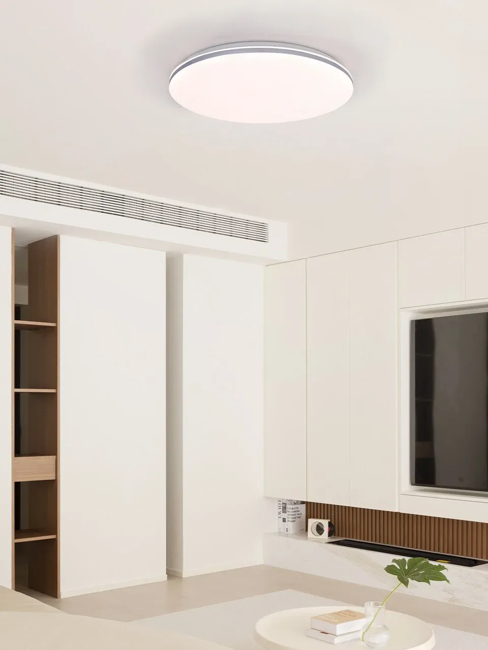 מנורת תקרה חכמה עגולה 50 ואט עם שליטה קולית ועמעום