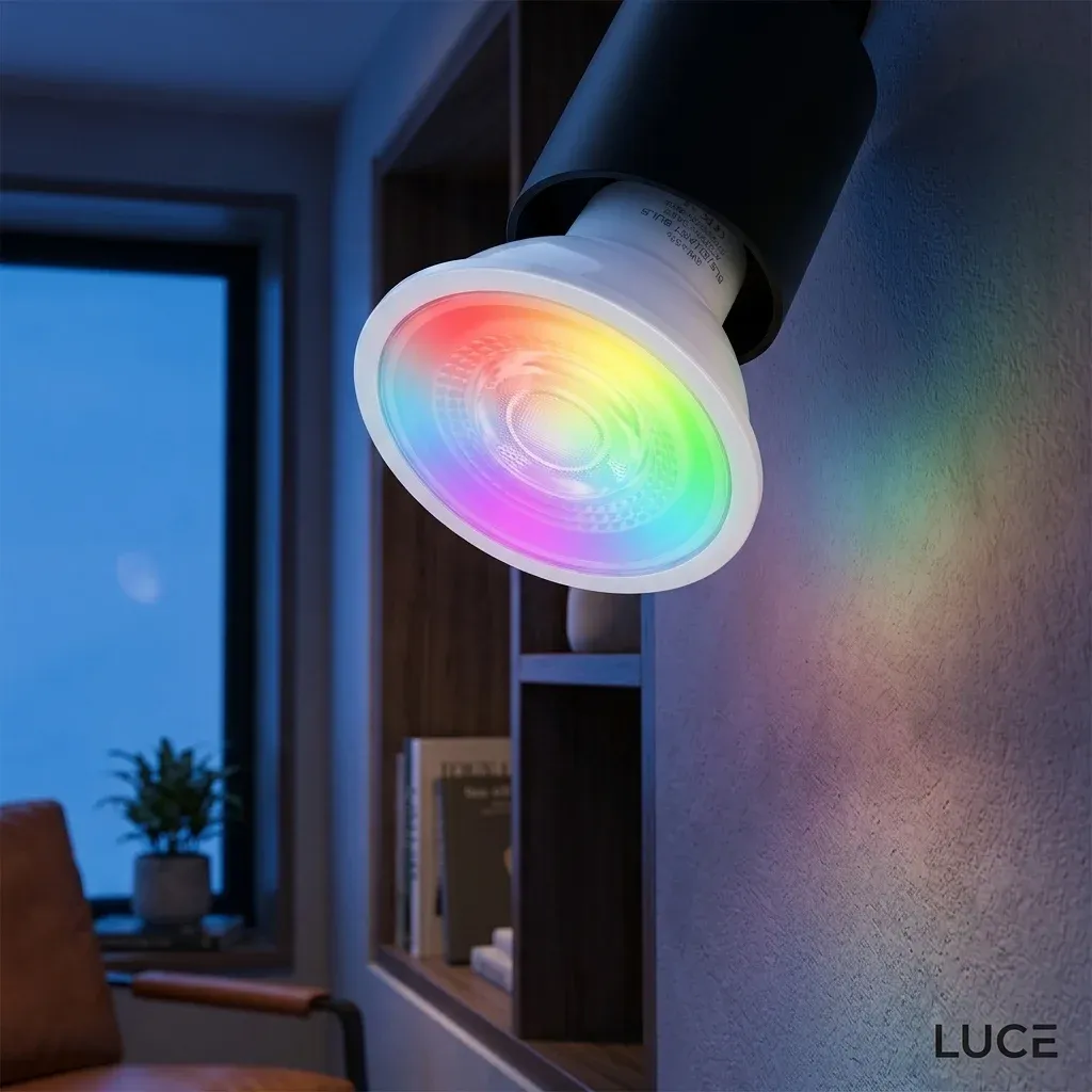 נורת ספוט חכמה GU10 מותקנת בתקרה