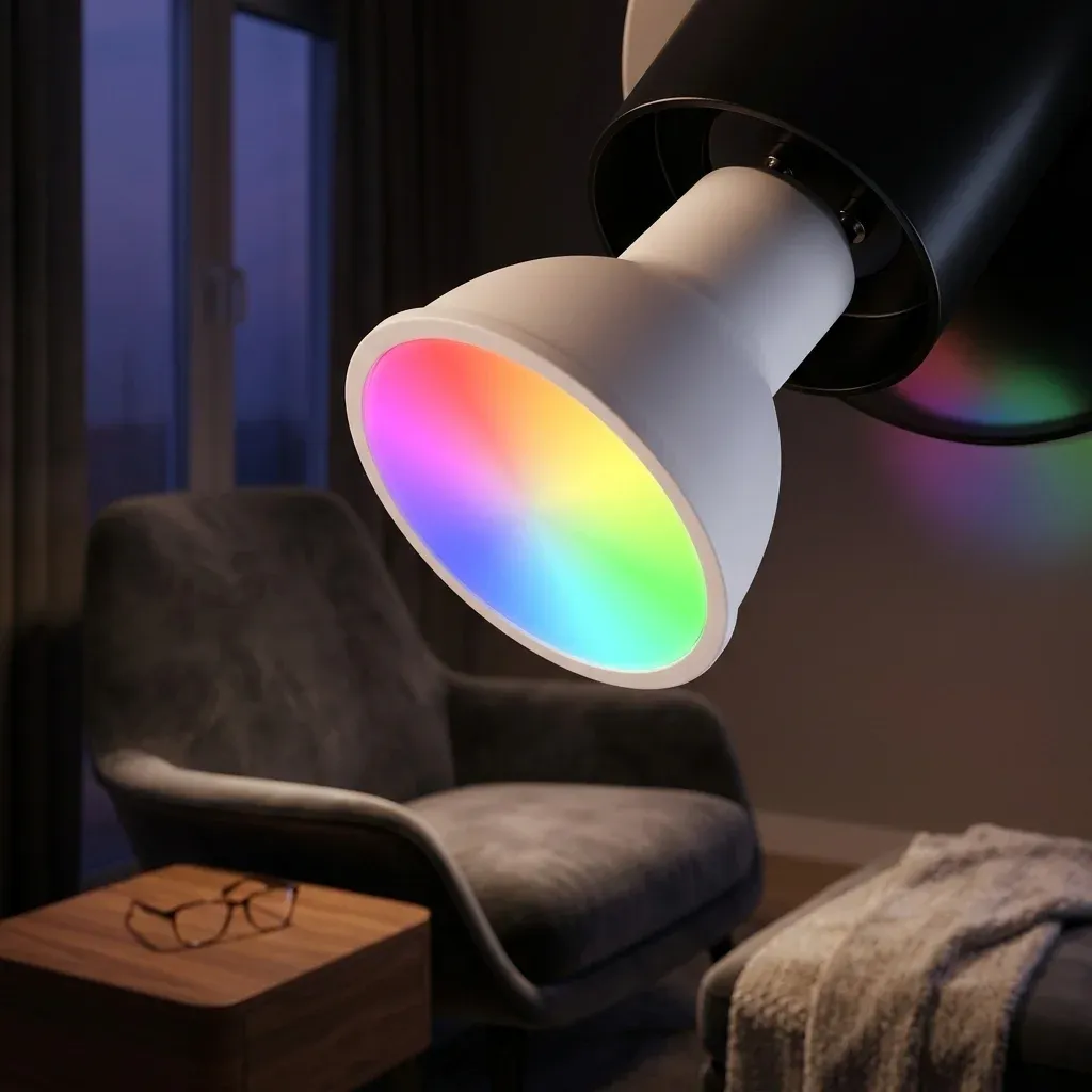 נורת ספוט חכמה GU10 צבעונית בתקרה