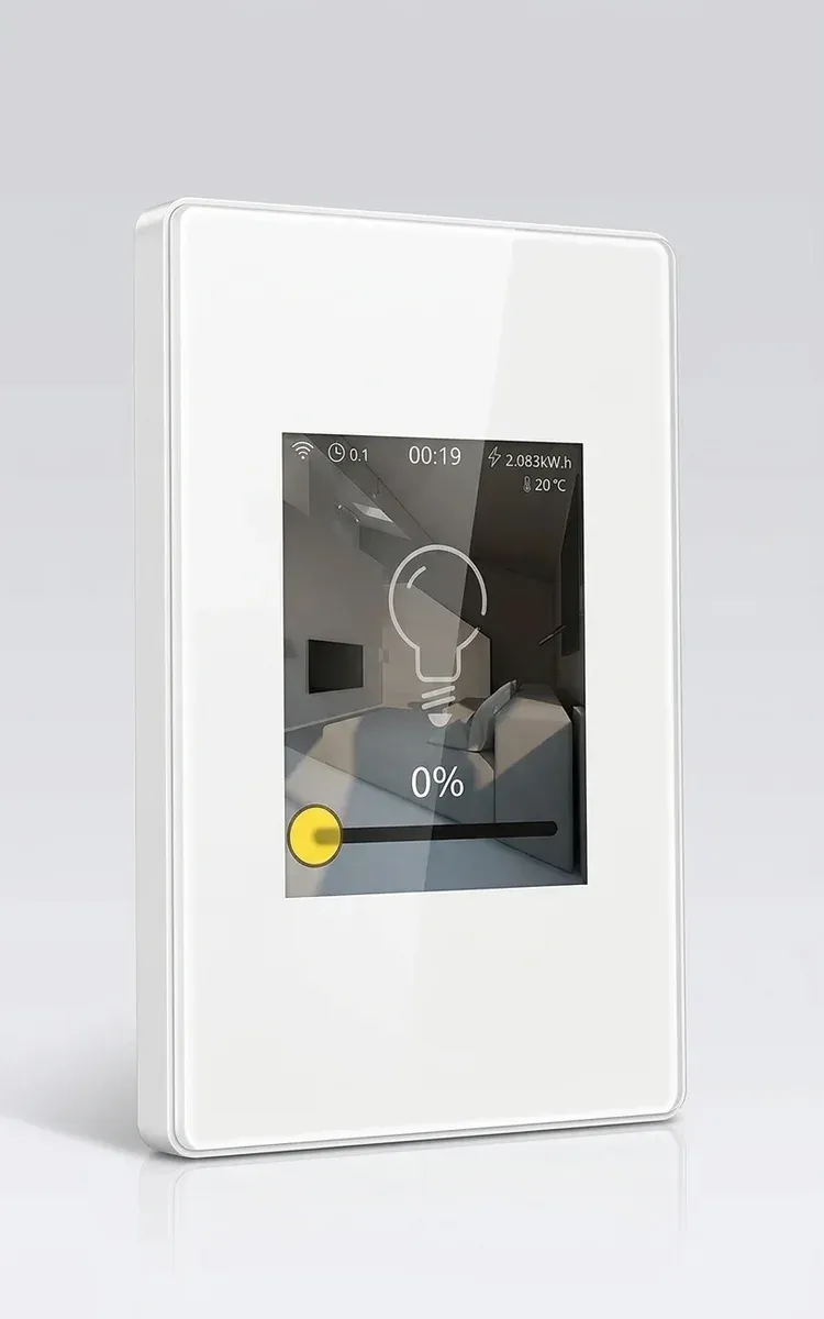 מתג דימר חכם לבן עם מסך מגע