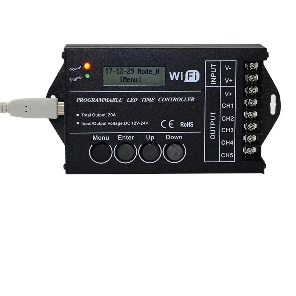 בקר תאורה חכם TC421 שחור עם 5 ערוצים