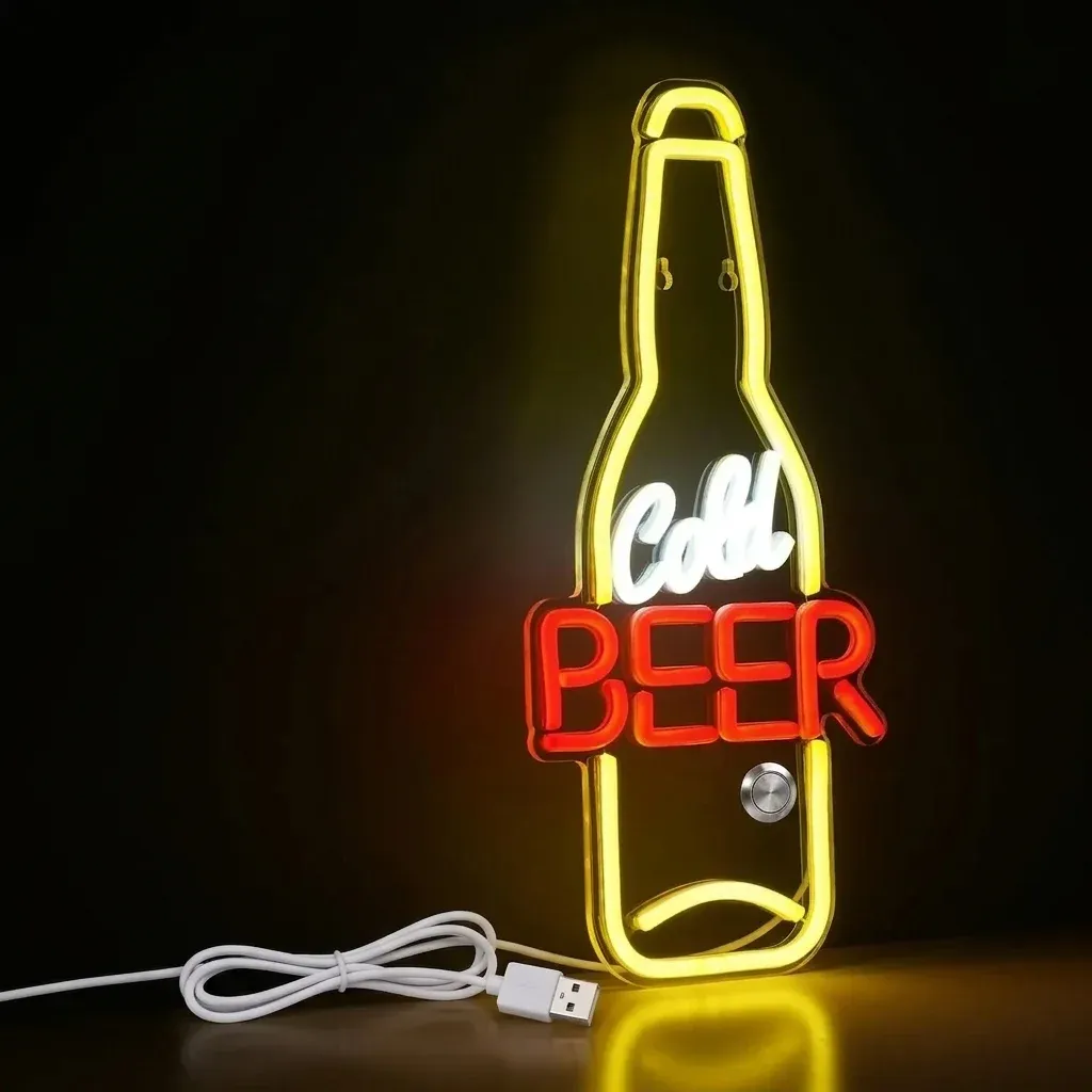 שלט ניאון לד לבירה קרה