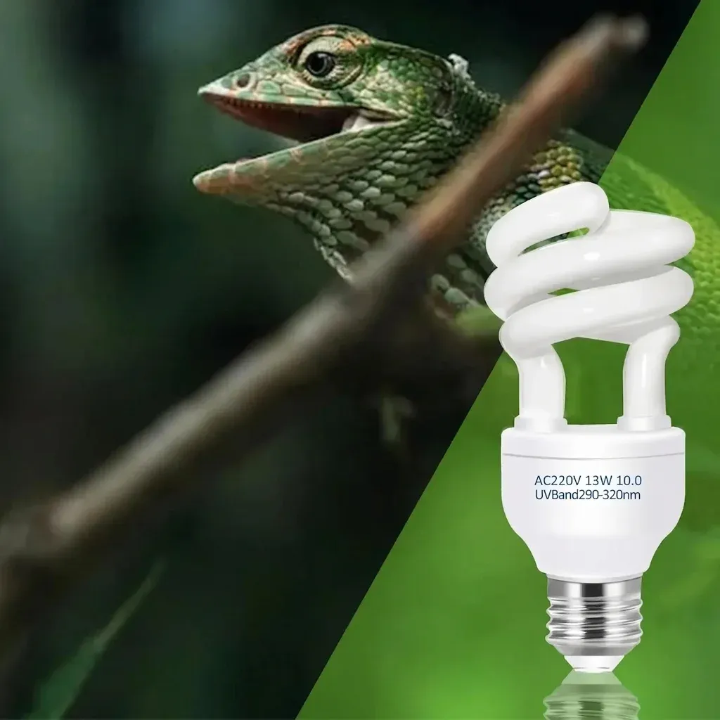 נורת UVB ספירלית לבנה לזוחלים בסיס E27
