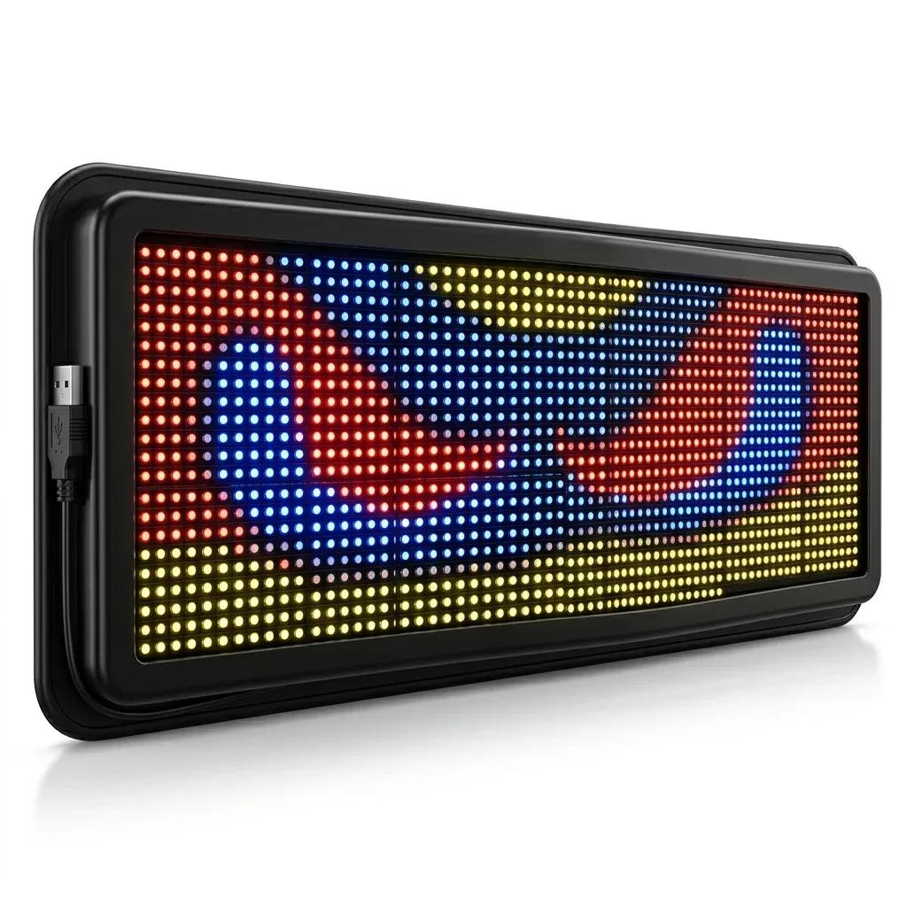 שלט לד גמיש לרכב עם תצוגה צבעונית