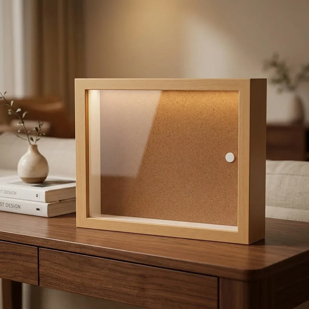 מסגרת תמונה מוארת מעץ עם לד