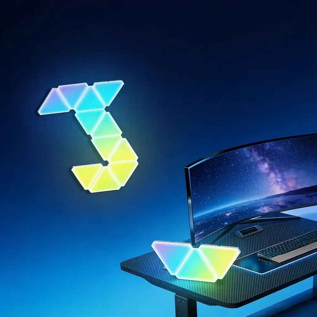 מנורת אווירה משולשת חכמה עם תאורת לד