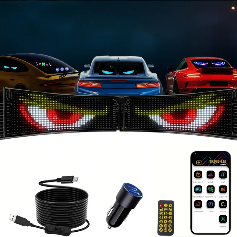 פאנל לד גמיש לרכב עם טקסט ואנימציה