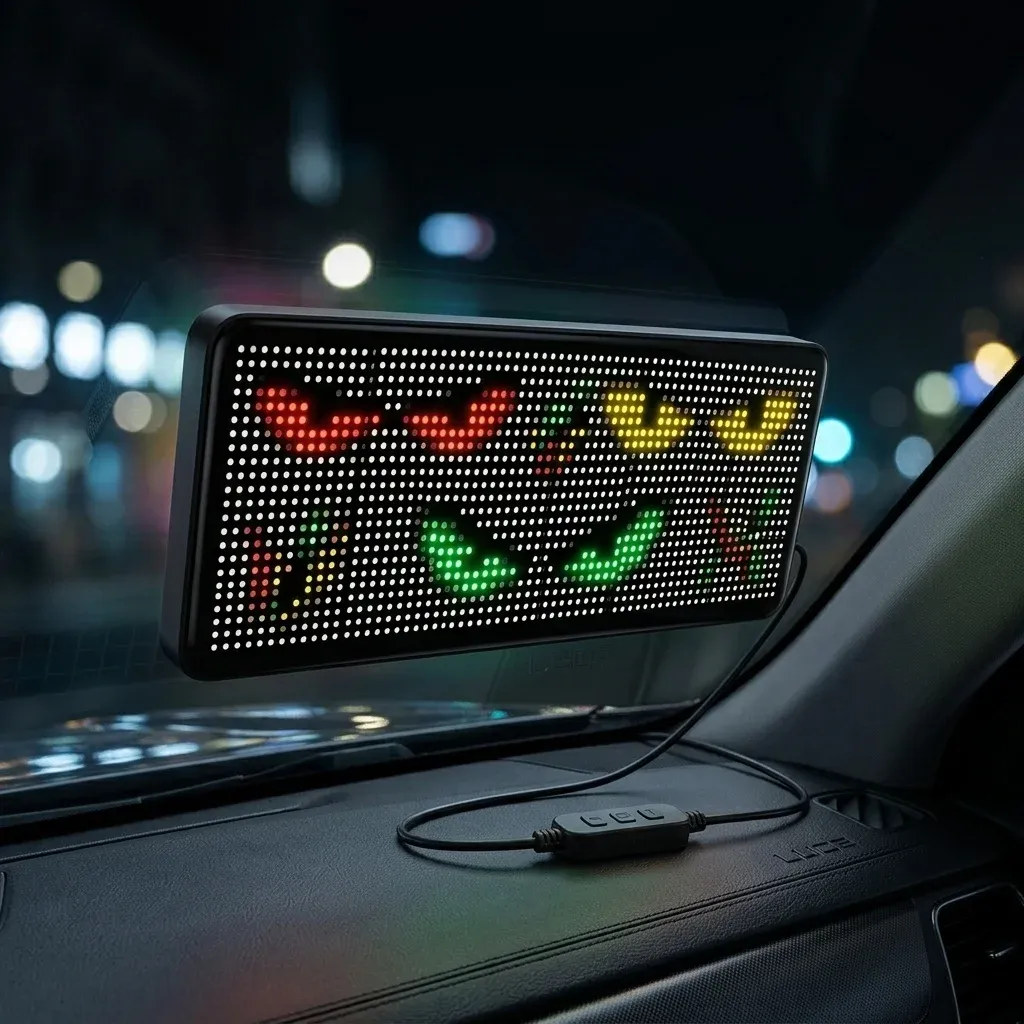 פאנל לד גמיש לרכב על שמשה